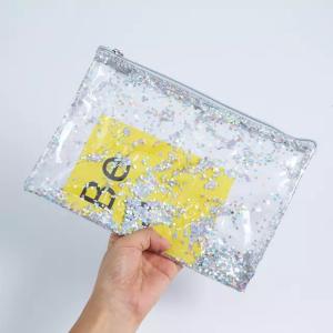 Wholesale Waterproof Clear Zipper Glitter Shining PVC Cosmetic Bag from china suppliers