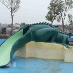 Fiberglass Water Park Equipment Cartoon Crocodile Slide For Children /