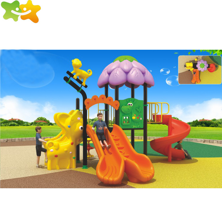 Custom Size Durable Plastic Playgrounds For Backyard / Kids Wave Slide