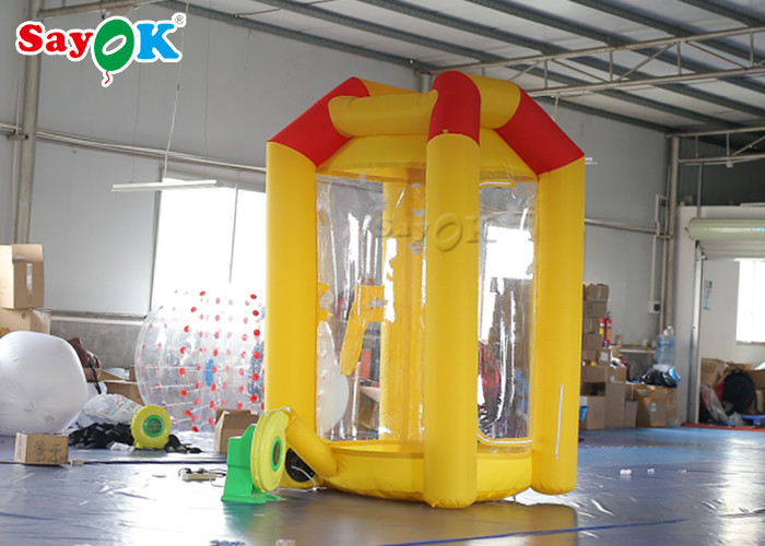 Inflatable Cash Cube Booth Money Grab Machine With Air Blowers For Advertising