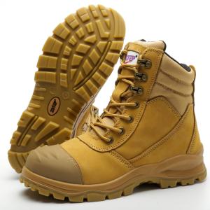 Wholesale Steel Toe Construction Work Shoes High Cut Genuine Leather Shoes For Heavy Duty Work from china suppliers