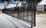 Powder coated tubular steel fence