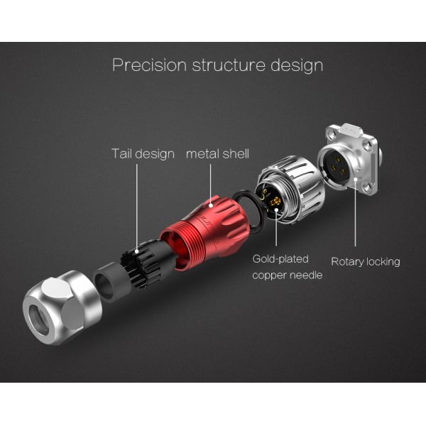 CNLINKO M20 Harness Battery Terminal Adapters Connecting 4 Pin Power Connector Waterproof IP68
