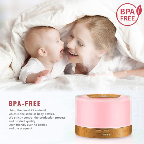 500ml Large Capacity Wood Grain Aromatherapy Essential Oil Diffuser Aroma Humidifier Scent Dispenser With Remote Control