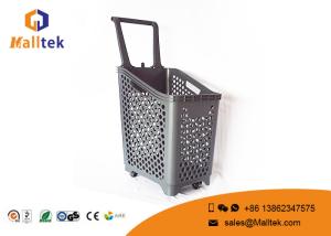 Wholesale 4- Wheels Grey Supermarket Shopping Basket , Larger Retail Shopping Baskets from china suppliers