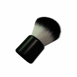 Wholesale Small Single Fluffy Kabuki Brush Black Flat Shape Wooden Handle from china suppliers