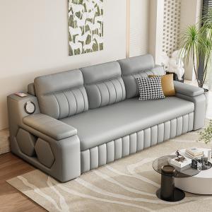Wholesale Jieshun Multifunctional Retractable Living Room Leather Sleeper Sofa Bed from china suppliers