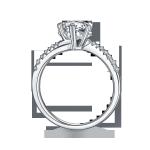 1.30CT White Moissanite And Sapphire Platineve Diamonds Jewelry Engagement Women