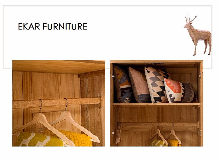 New Modern Simple Wooden Clothes Double Doors Wardrobe Design Furniture Bedroom