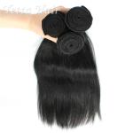 Natural Black Silky Straight Human Hair Extensions , Long Lasting European