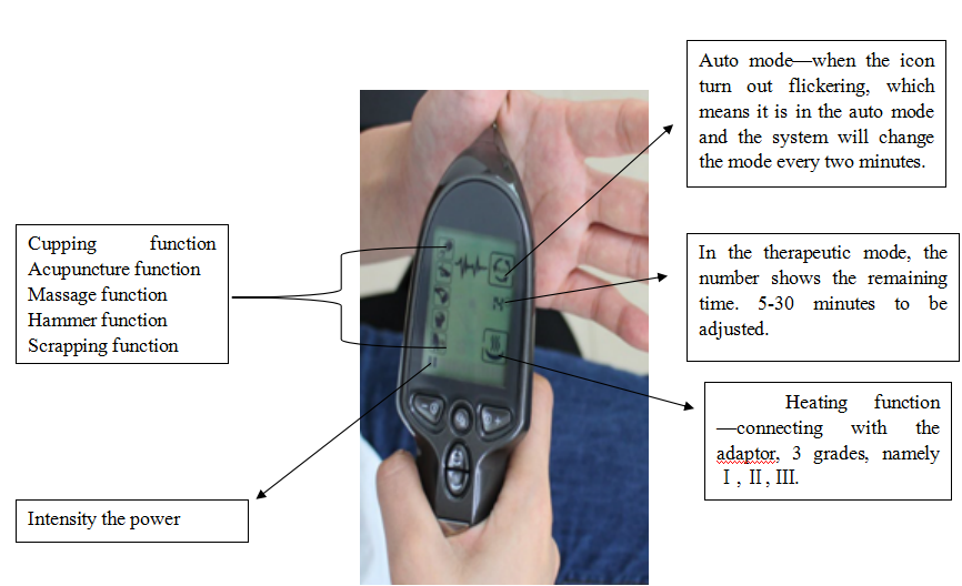 Black Sub Health Analyzer With Electrode Heating Pads Probes For Acupuncture Stimulation