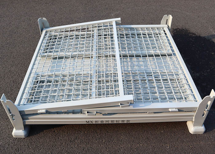 Custom Powder Coating Mesh Stillage For Forklift Transportation