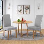 L17.5 inch Gray Padded Side Chair / High Back Fabric Dining Chair 300lb