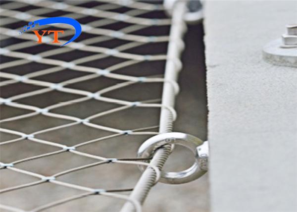 Aisi316 40x40mm Stainless Steel Wire Rope Mesh Safety Nets For Bridge