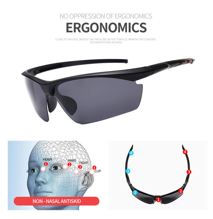Irregular Lens Athletic Eye Glasses Light Weight BSCI Optical Cycling Glasses