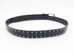 Nickel Flat Studs Ladies Studded Belt , Thin Studded Belt Dark Brown Color