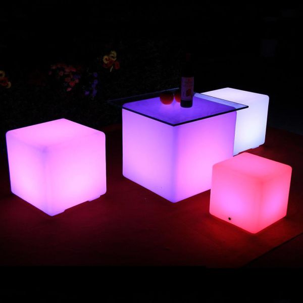 40cm Outdoor LED Cube Light Stools Rechargeable Wireless For Events