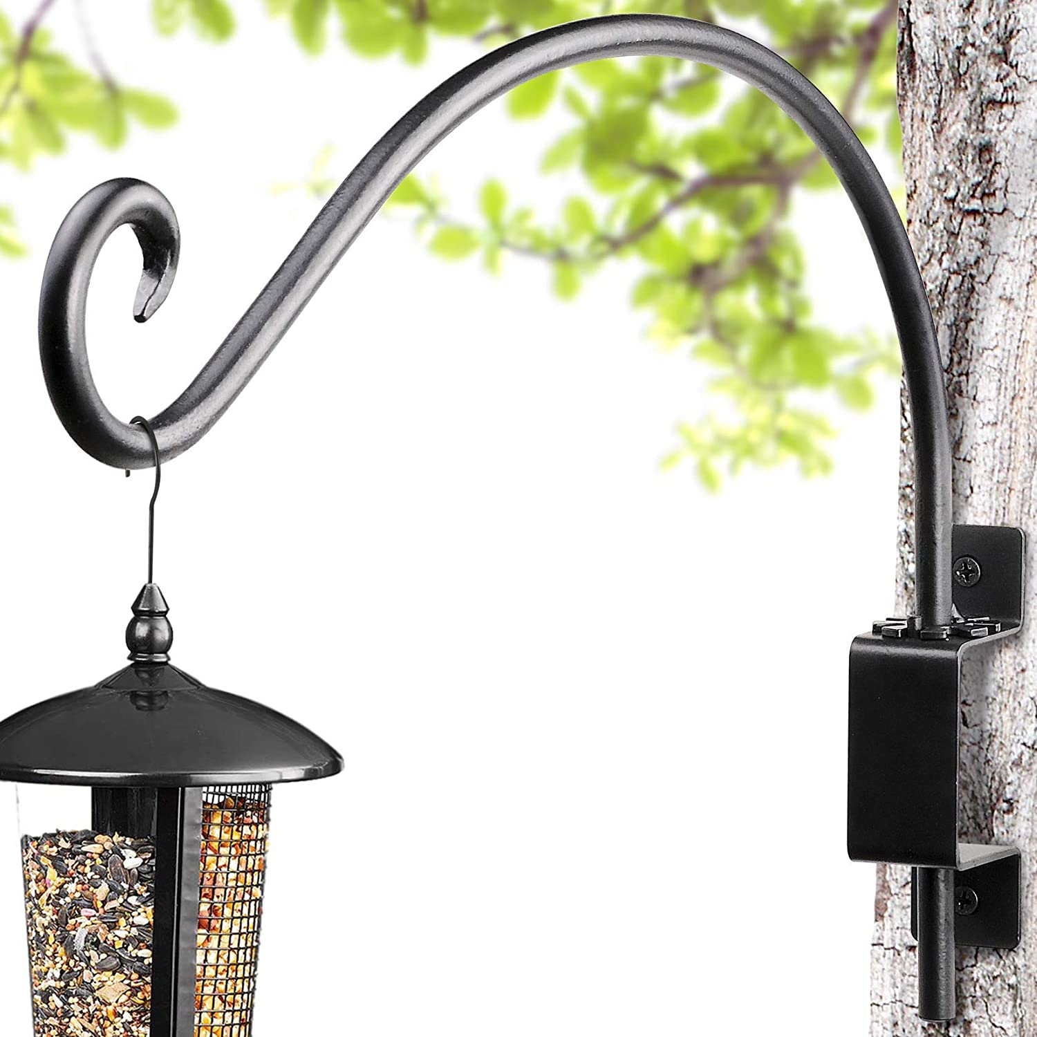 Transitional Design Metal Swivel Plant Hanger Hook for Outdoor Birdhouses or Feeders