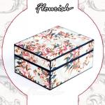 Flower Printed Rigid Paper Jewelry Boxes Cardboard Cosmetic Jewelry Packaging