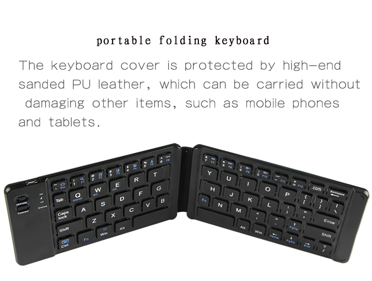 Power Saving Folding Bluetooth Keyboard Full Size Ultra Slim 1 Year Warranty