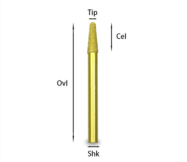 Shk 16mm Conical CNC Diamond Engraving Bit Vacuum Brazed