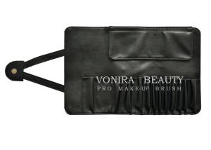 Wholesale Soft Faux Leather 13 Slots Fashion Black Makeup Brush Roll Bag Cosmetic Holder Pencil Case from china suppliers