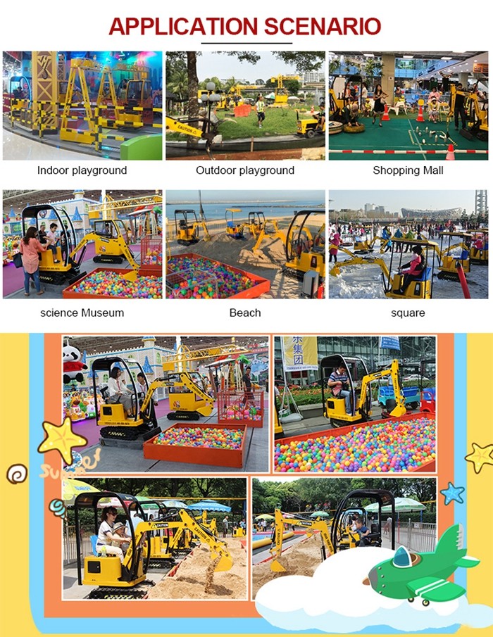 Indoor Outdoor Playground Pleasure Excavator Electric Excavator Machine