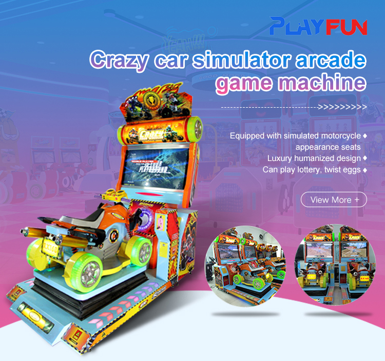 Hot Sale HD Indoor Sport Amusement Coin Operated Arcade Crazy Four Wheeler Car Moto Motorbike Simulator Racing Game Machine