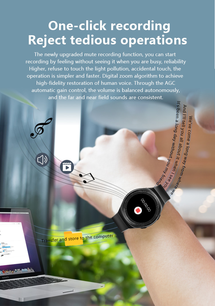 IP67 Music Player Mens Fitness Smartwatch HRS3300 Touch Screen Wristband