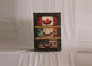 Wholesale Leather Surface Three Draw Antique Wooden Drawer Box from china suppliers