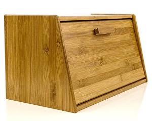 Wholesale Beautiful Bamboo Bread Box Wooden Pastry Storage With Lid Shrink Wrap Packing from china suppliers