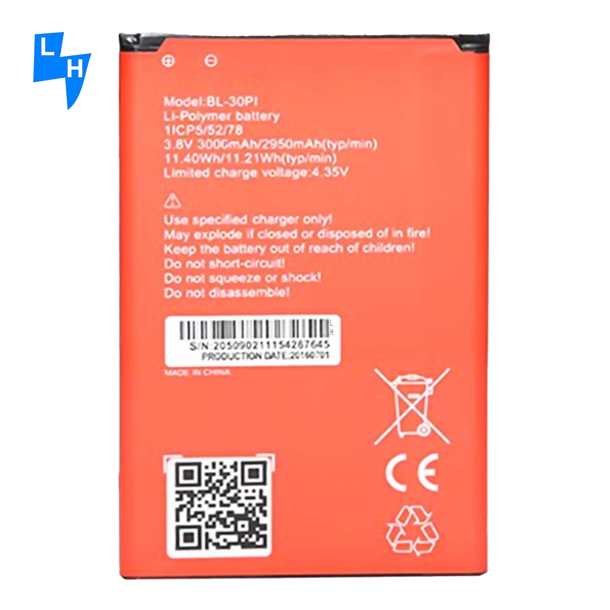 BL-30PI 3000mAh OEM Li-ion Mobile Phone Battery for Itel 1408 Batteira