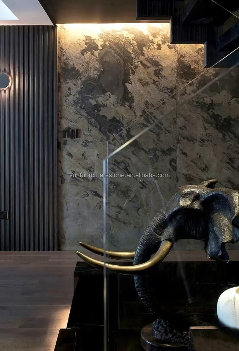 Flexible Slate Stone Sheets Wall Cladding in Modern Design for Hotel Villa Interiors
