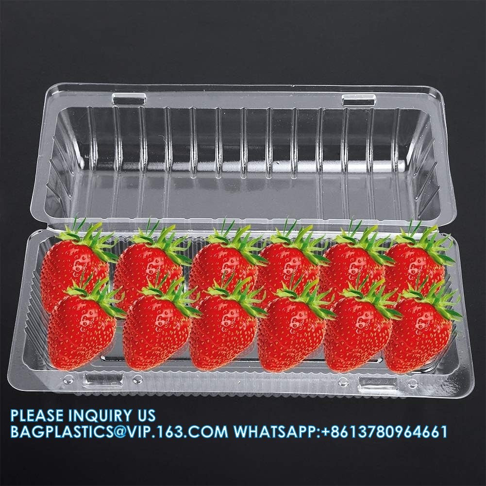 Wholesale Transparent Fresh Strawberry Packaging Container Supermarket Food Plastic Box Plastic Strawberry Packing Box