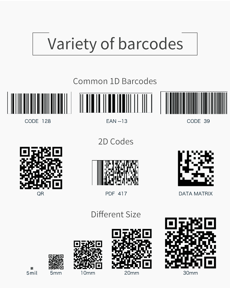 USB Interfaces Supported 1D and 2D Mode Barcode QR Code Scanner for Convenience Store