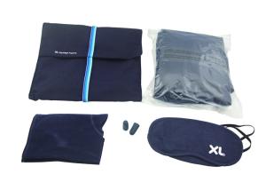 Wholesale Airline Amenity Kits Blue Color Travel Sleeping Kits With Inflatable Pillow And Blanket from china suppliers