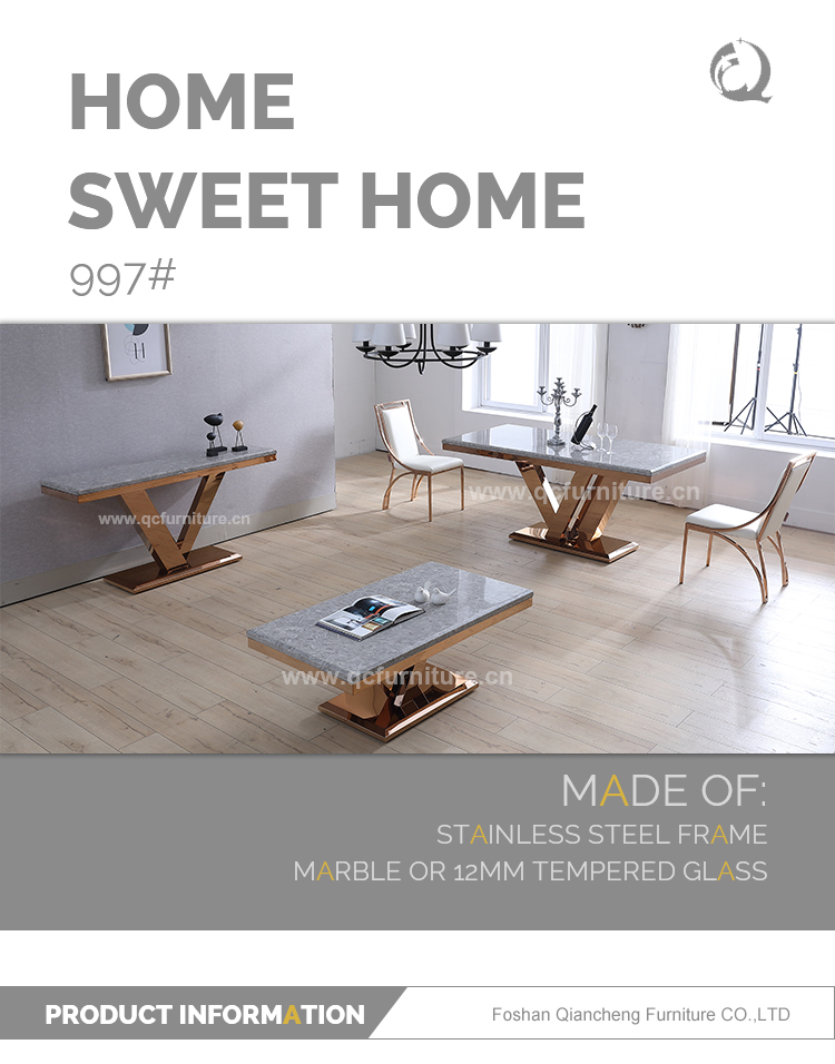0.2CBM 78kg Marble Top Center Table No Folded Rose Gold Legs