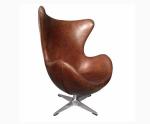 Brown Vintage Aviator Leather Egg Chair Aviation Egg Chair