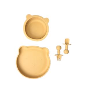 Wholesale Durable Mini Suction Plate And Bowl Set Silicone Bear Shape For Baby Feeding from china suppliers