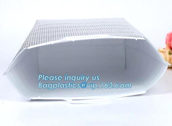 Reusable aluminium foil thermal insulation material cooler bag for picnic with Strapping tape closureRecycled PP Woven Plast