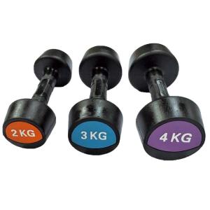 Wholesale Free Weights Fitness Workout Rubber Coated Round Dumbbells from china suppliers