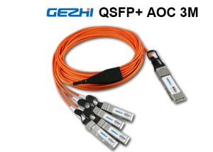 Wholesale QSFP+ To 4x SFP+ DAC AOC Cables , 3 Meter QDR Breakout Fiber Optic Cable 40Gb/S from china suppliers