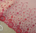 New Fashion Embroidery Lace Trimming with Pink Color/Red Color