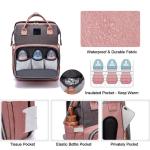 Striped Travel Waterproof Nylon Cloth Diaper Bag Backpack 1150g