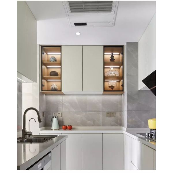 Aluminum Frame Glass Concealed Hinges For Cabinets Round Head Large Curved