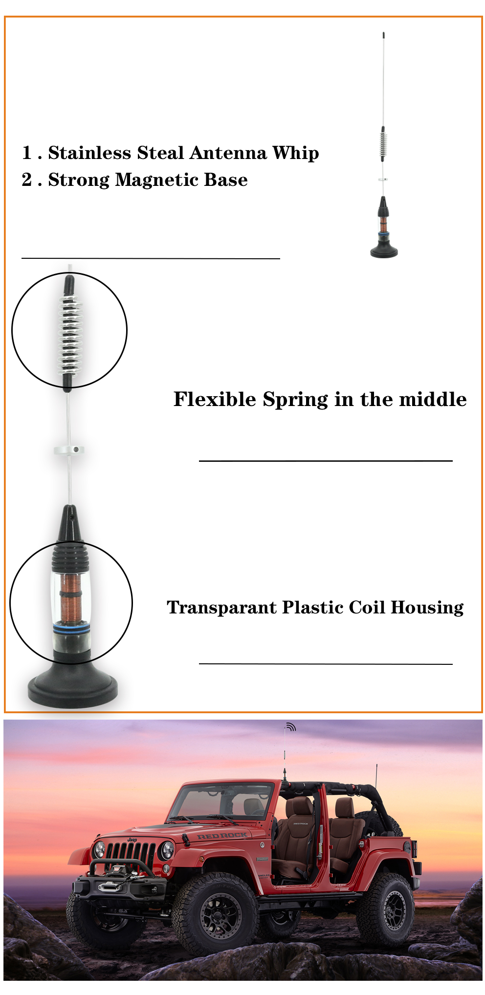 IP67 waterproof VHF UHF Outdoor Car Antenna 27MHz UHF CB Antennas
