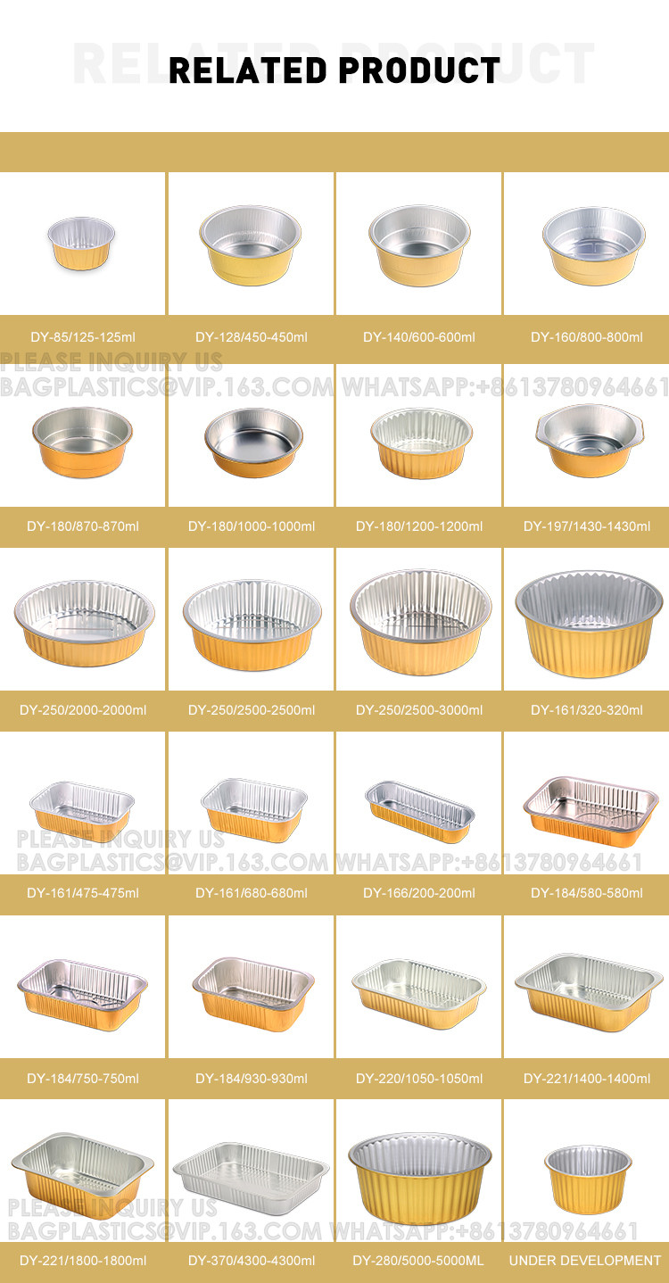 180mm Diameter 1130ml Oblong Take-Out Foil Pan Ovenable Aluminum Foil Pan Container With Lid And Aluminium Foil Food