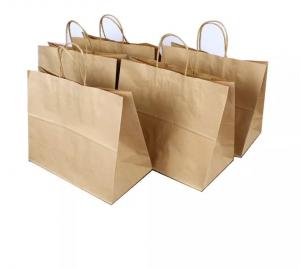 China OEM Kraft Paper Handbag / Coffee Bags CMYK Embossed Eco Friendly on sale