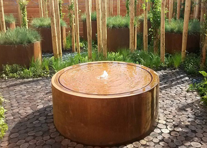 Factory Custom Corten Steel Waterfall Water Fountain Metal Water Features