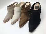Two Tone Womens Leather Dress Shoes Soft Full Wrap Pointed Toe Wedge Shoes